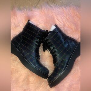 Women’s Plaid Boots. Worn once but still in original box.